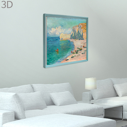 3D 프리미엄명화, Claude Monet ,모네 (에트르타의 해변과 아몽절벽)