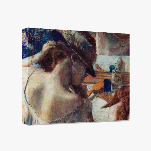 Edgar Degas, 드가 (거울보며 모자쓰는 여인)