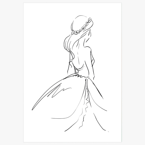 Elegant  woman drawing-01